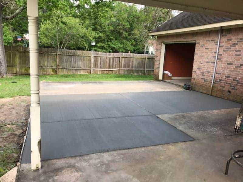the best concrete patio extensions installed by Helms Landscaping in Houston Texas