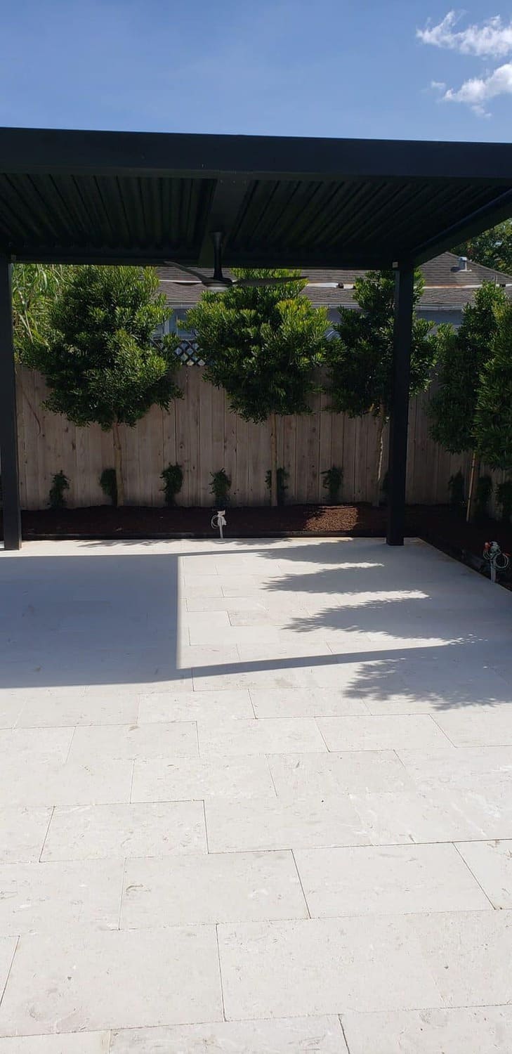 Backyard landscaping work in the Houston, Texas area