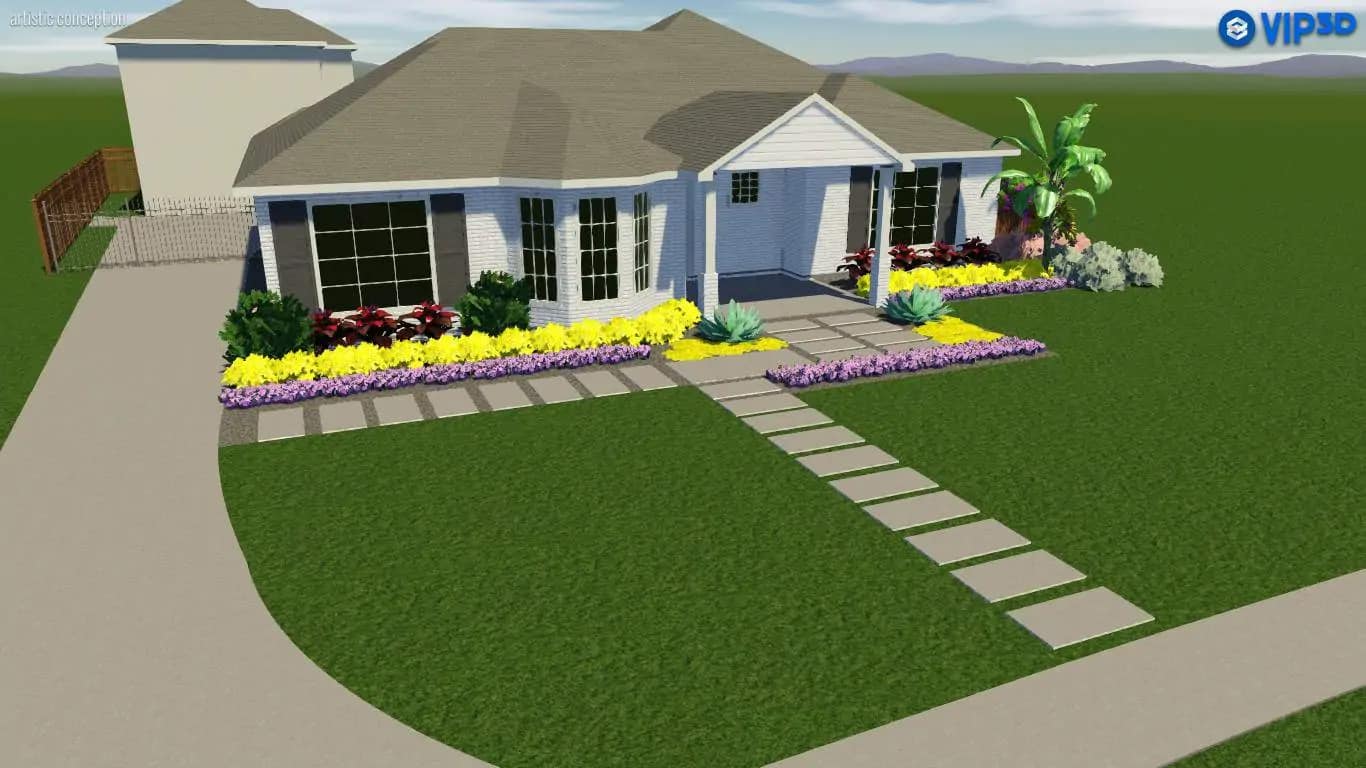 landscaping work done in Houston, Texas residence